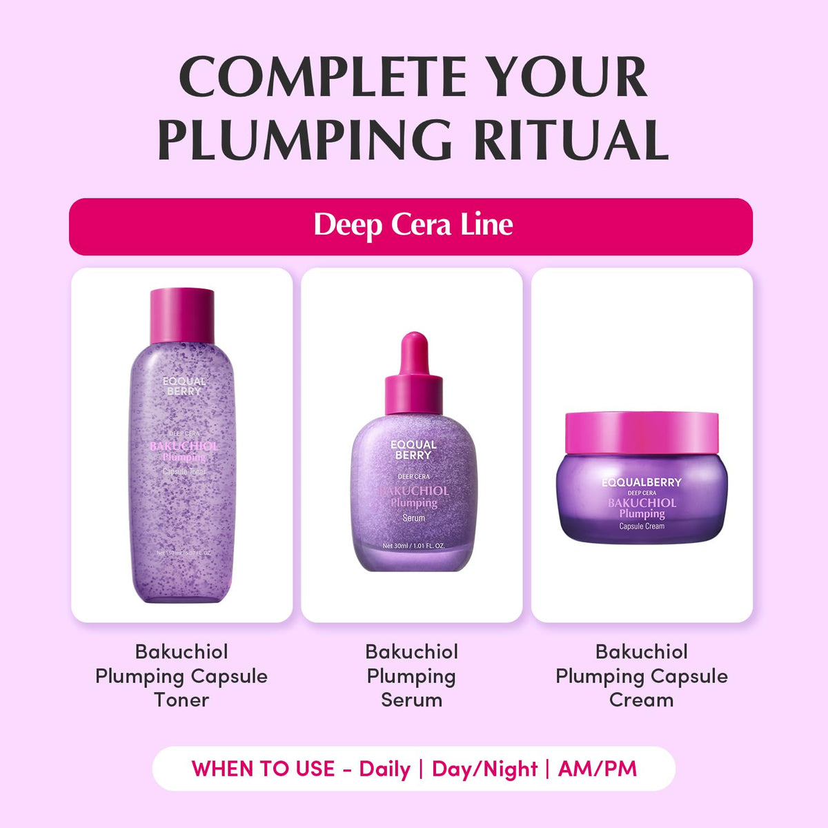 EQQUALBERRY Deep Cera Bakuchiol Plumping Capsule Toner
