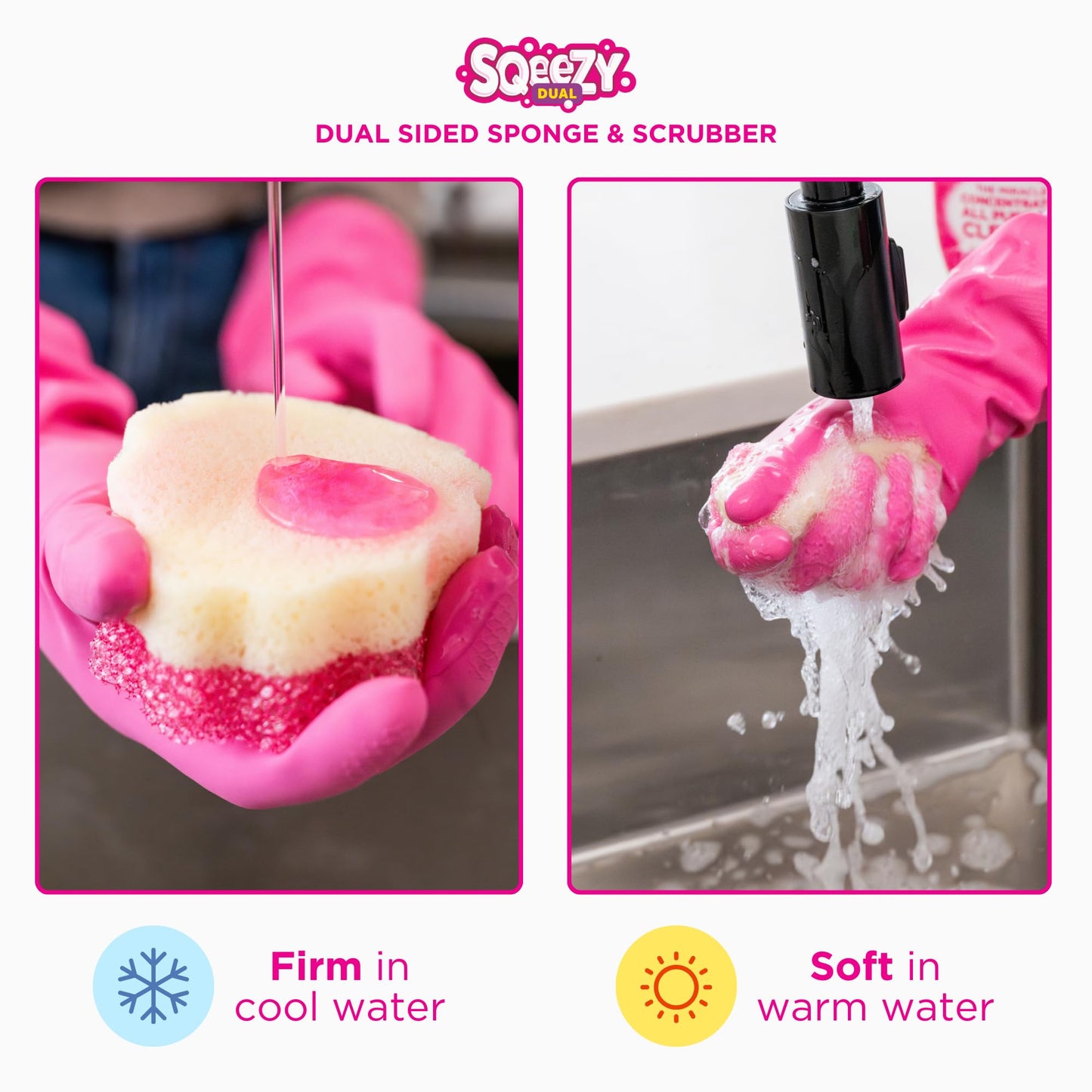 The Pink Stuff Dual Sided Sponge & Scrubber