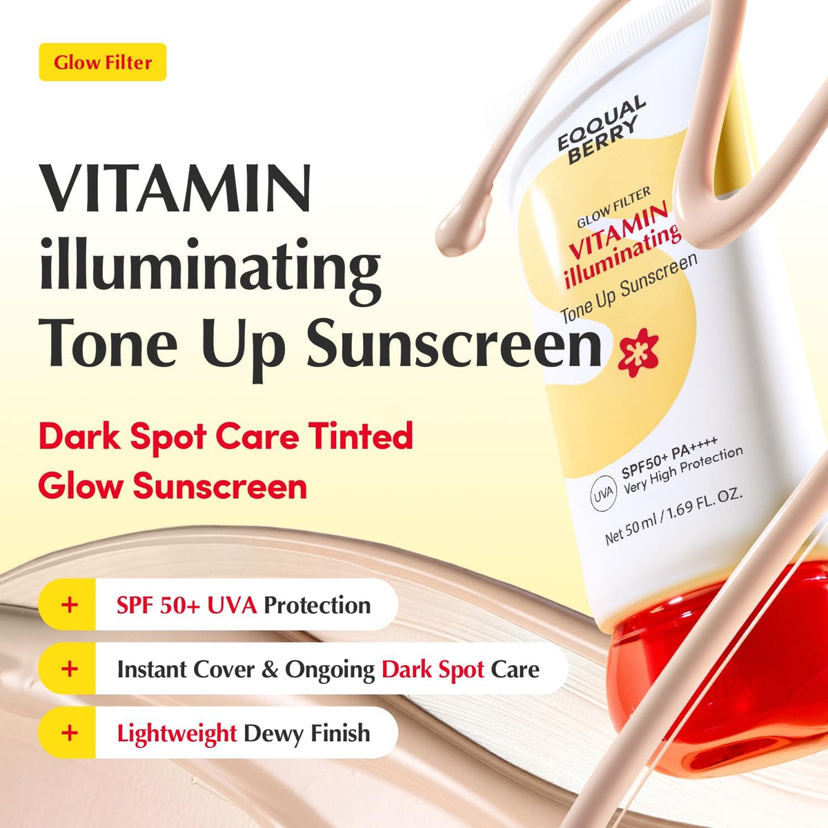 EQQUALBERRY Glow Filter Vitamin Illuminating Tone Up Sunscreen SPF50