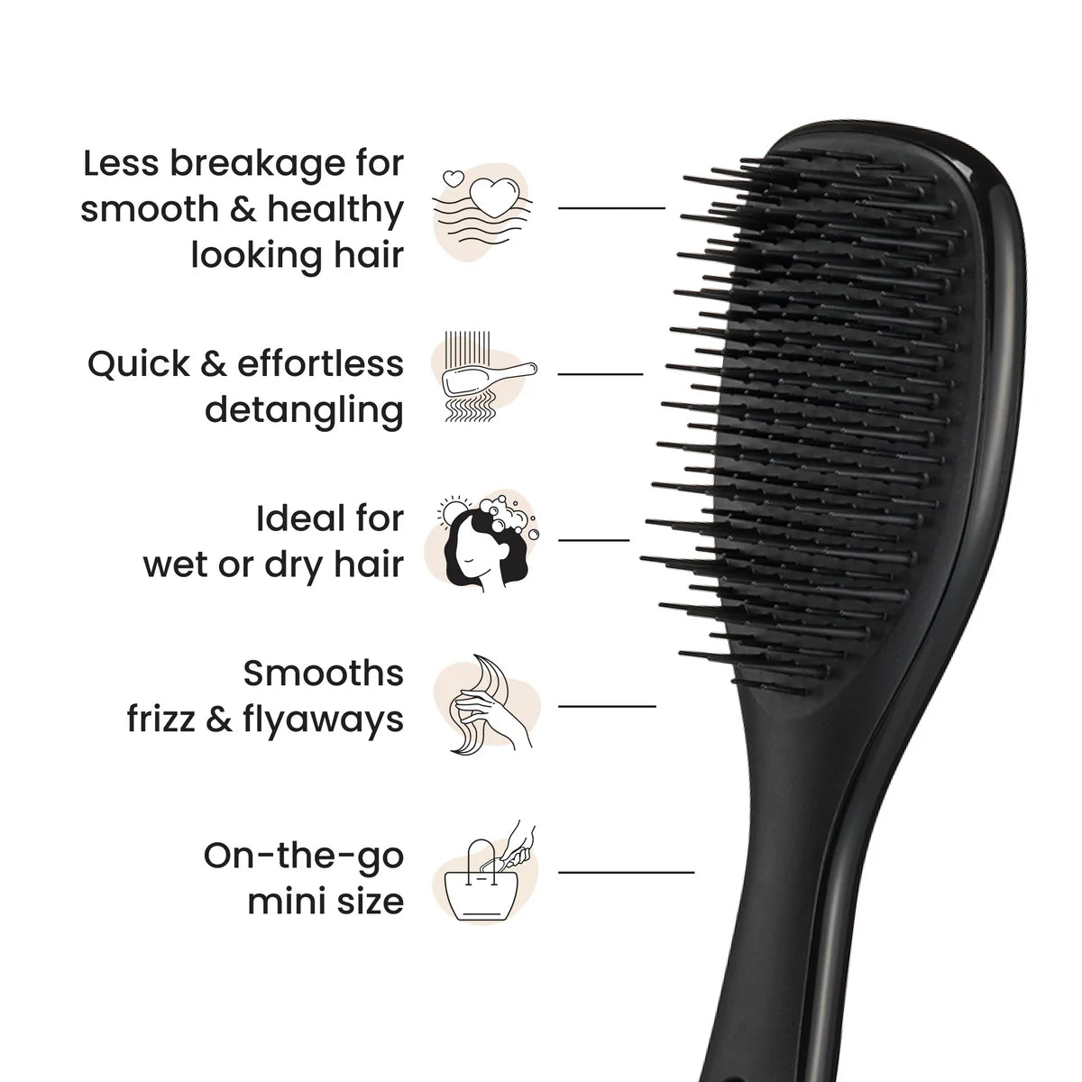 Tangle Teezer Mini Detangler Hair Brush for Straight & Curly Hair