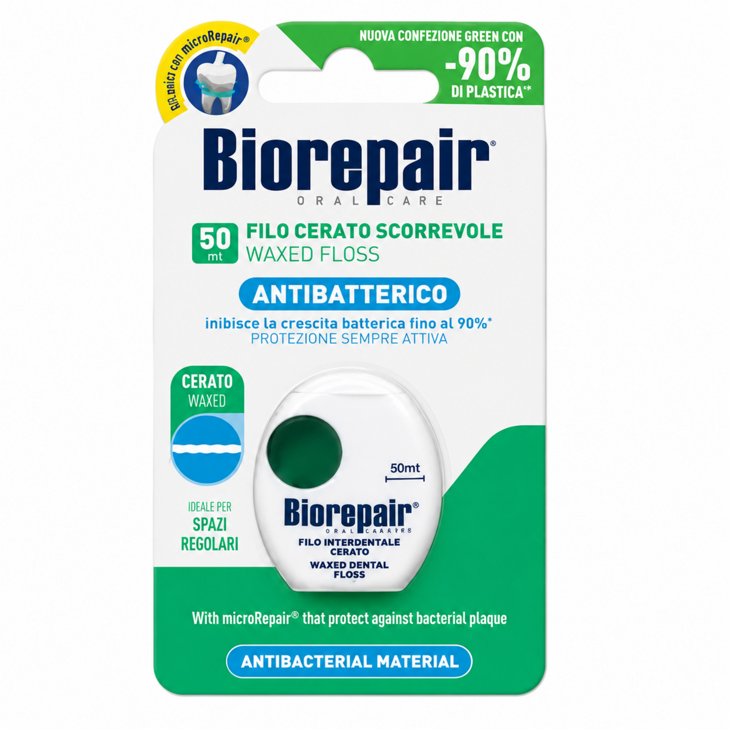 Biorepair Waxed Floss Antibacterial Material