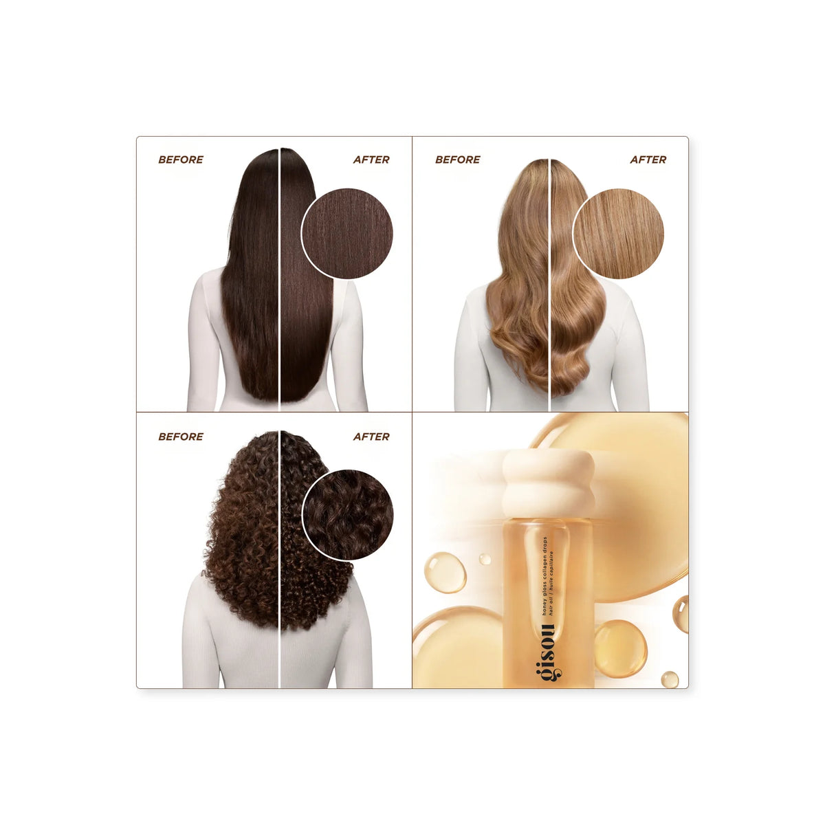 Gisou Honey Gloss Collagen Drops Hair Oil