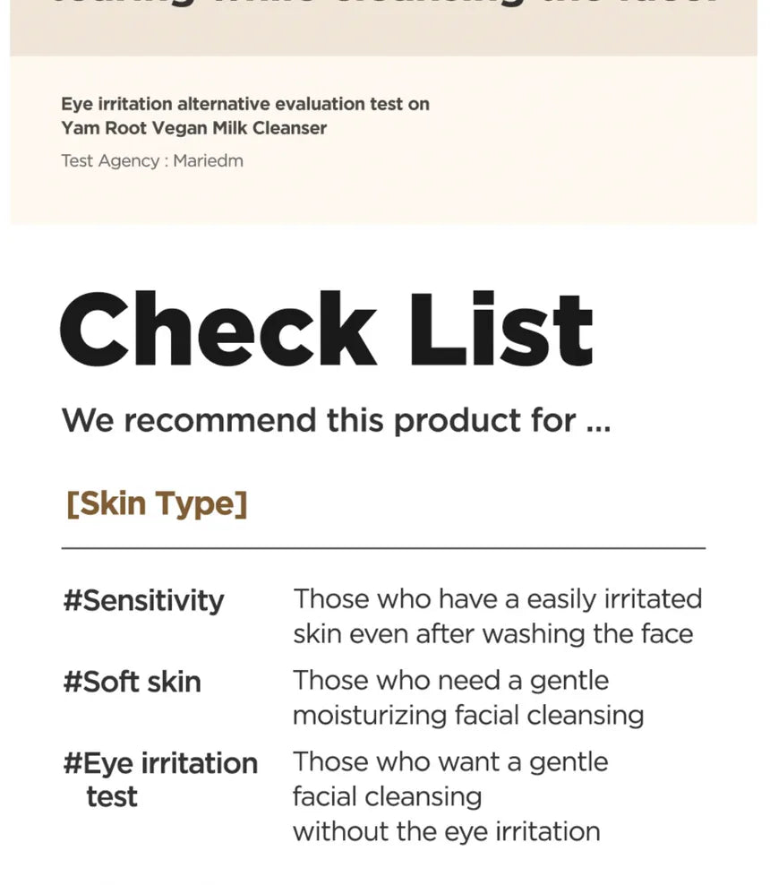 Isntree Yam Root Vegan Milk Cleanser