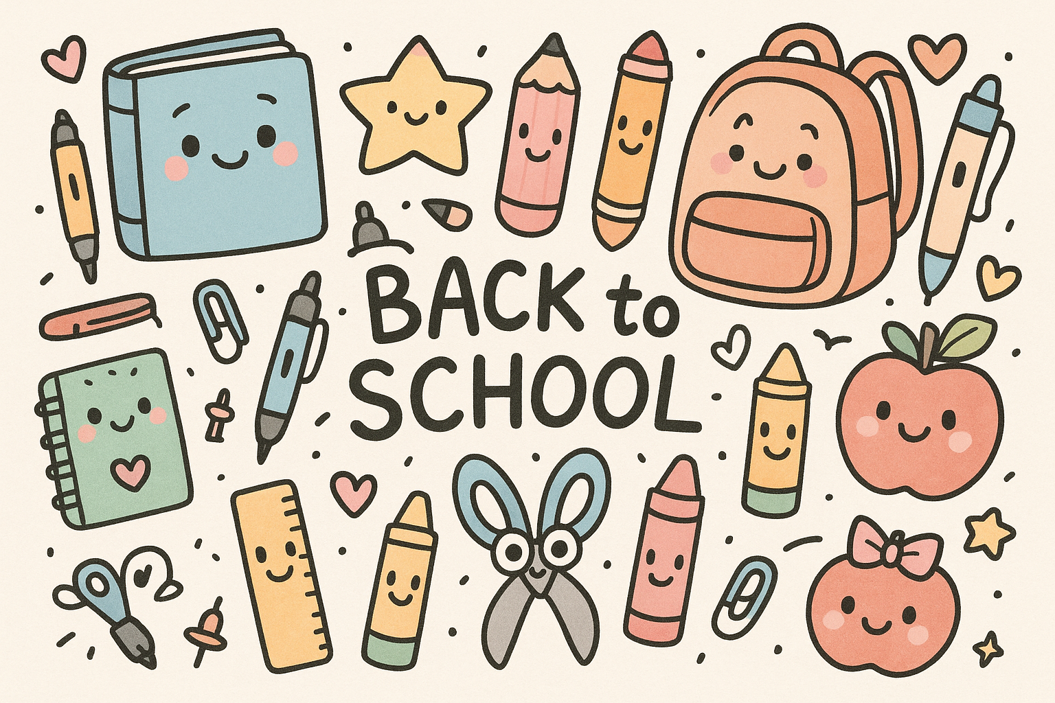 back to school doodle cute