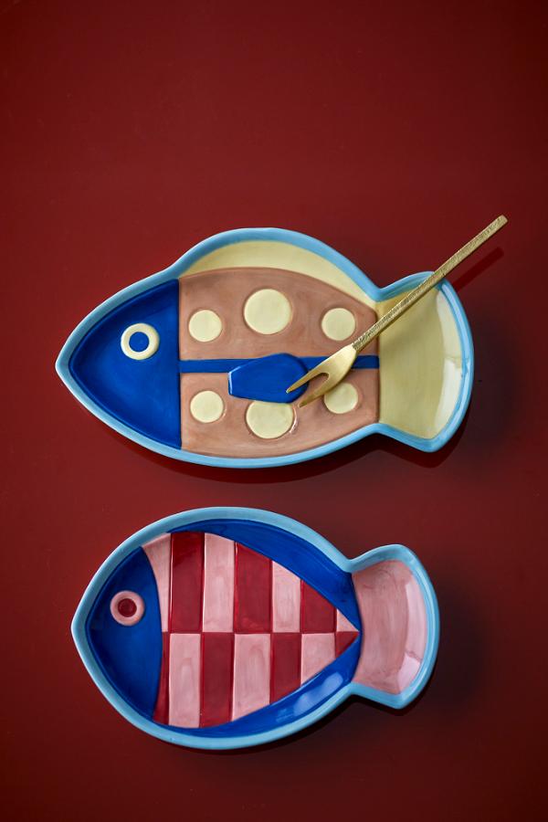 Bloomingville Willy Plate Multi Stoneware Set Of 2