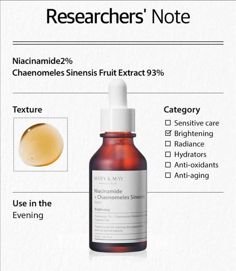 Mary & May Niacinamide + Chaenomeles Sinensis Serum