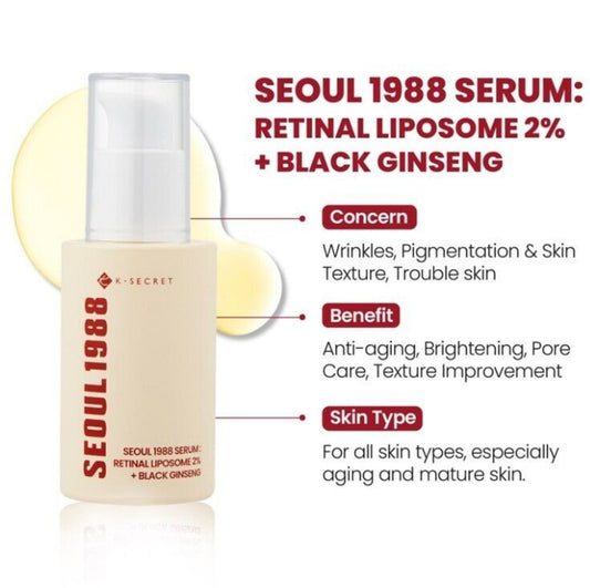 KSECRET SEOUL 1988 Serum: Retinal Liposome 2% + Black Ginseng