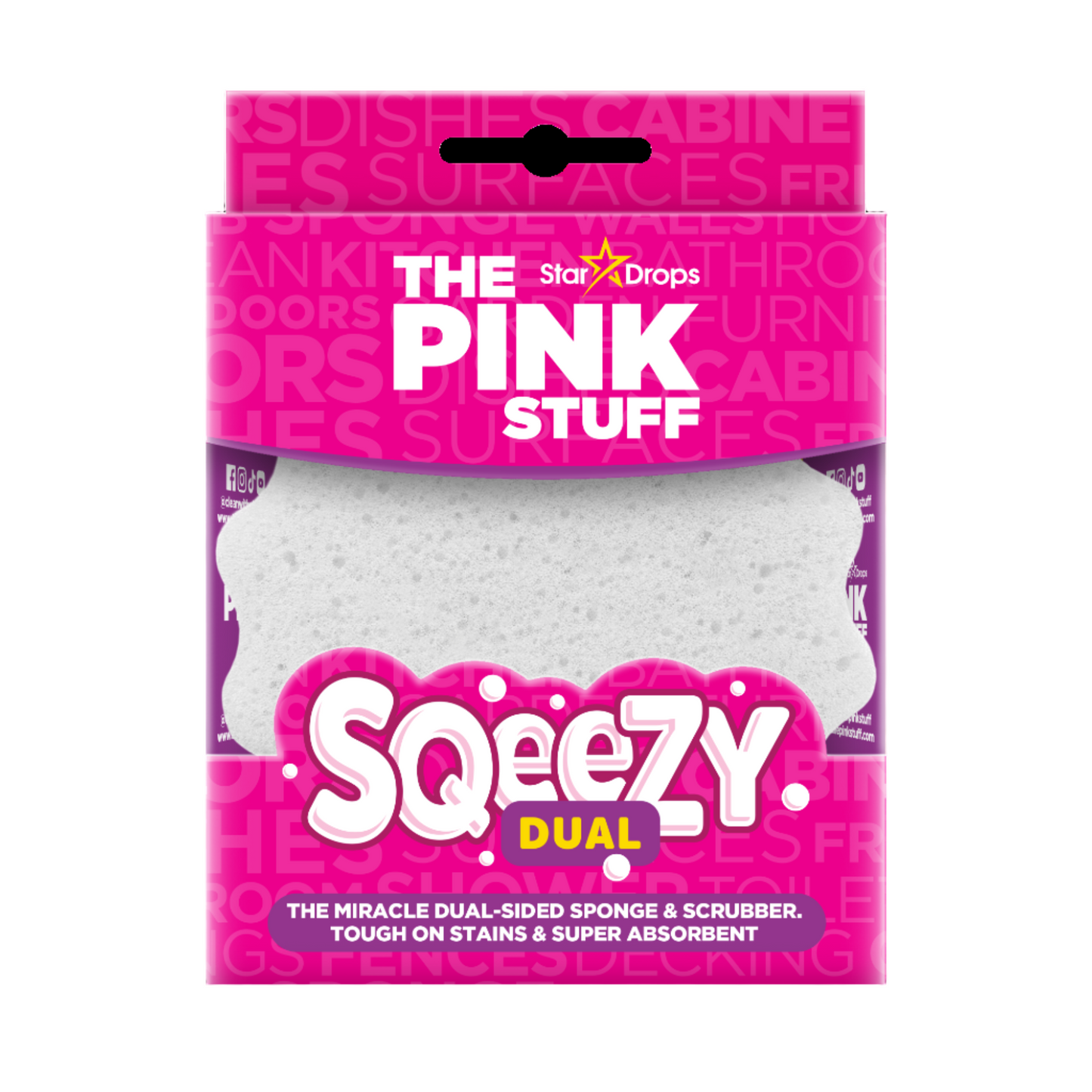 The Pink Stuff Dual Sided Sponge & Scrubber