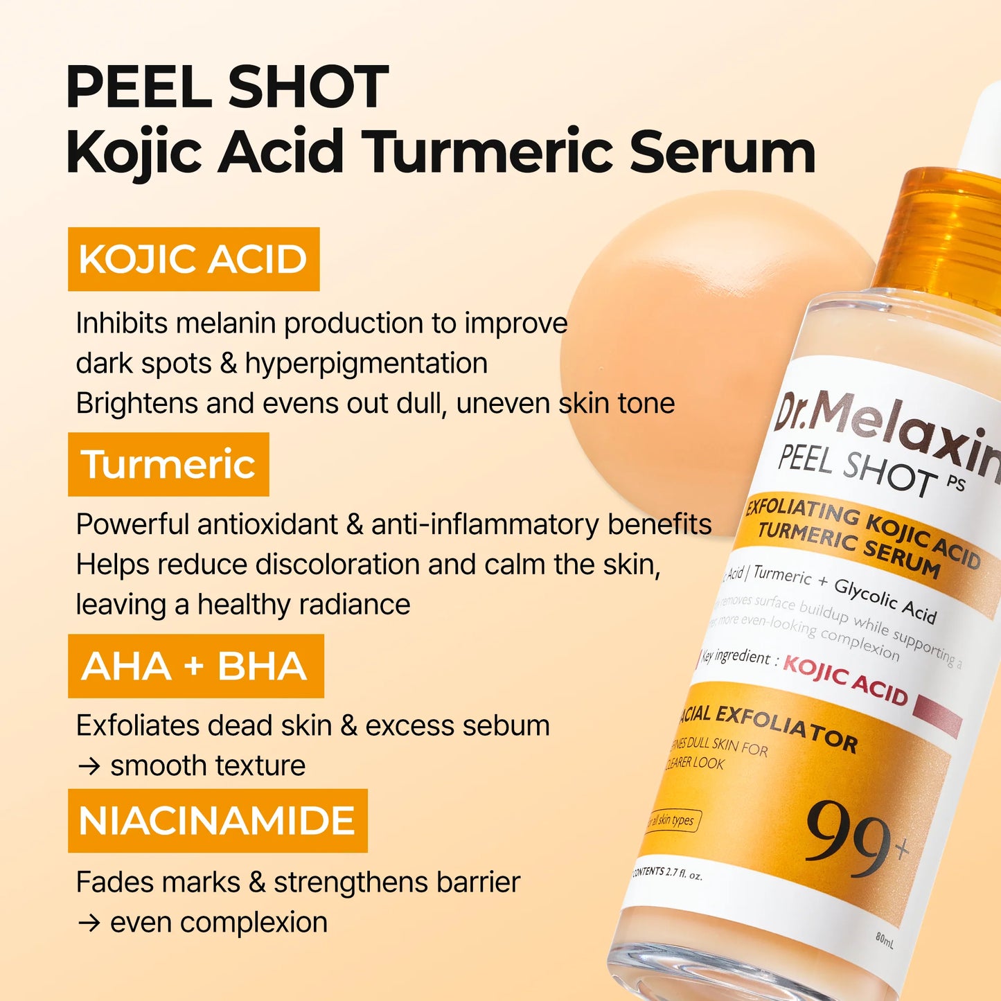 Dr. Melaxin Peel Shot Kojic Acid Turmeric Serum