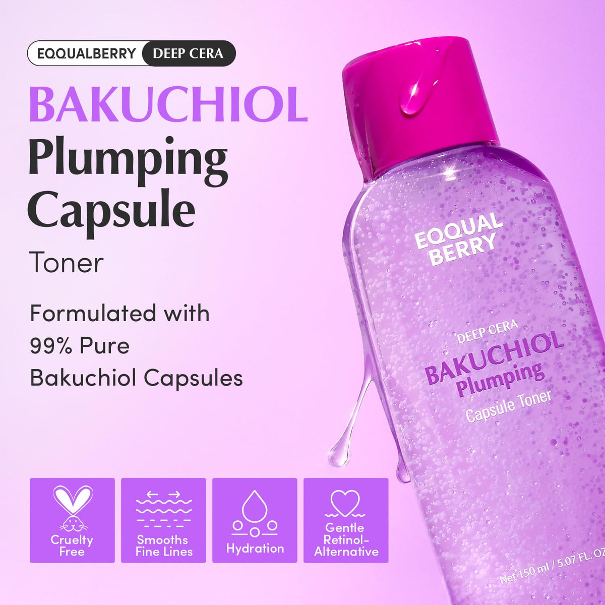 EQQUALBERRY Deep Cera Bakuchiol Plumping Capsule Toner