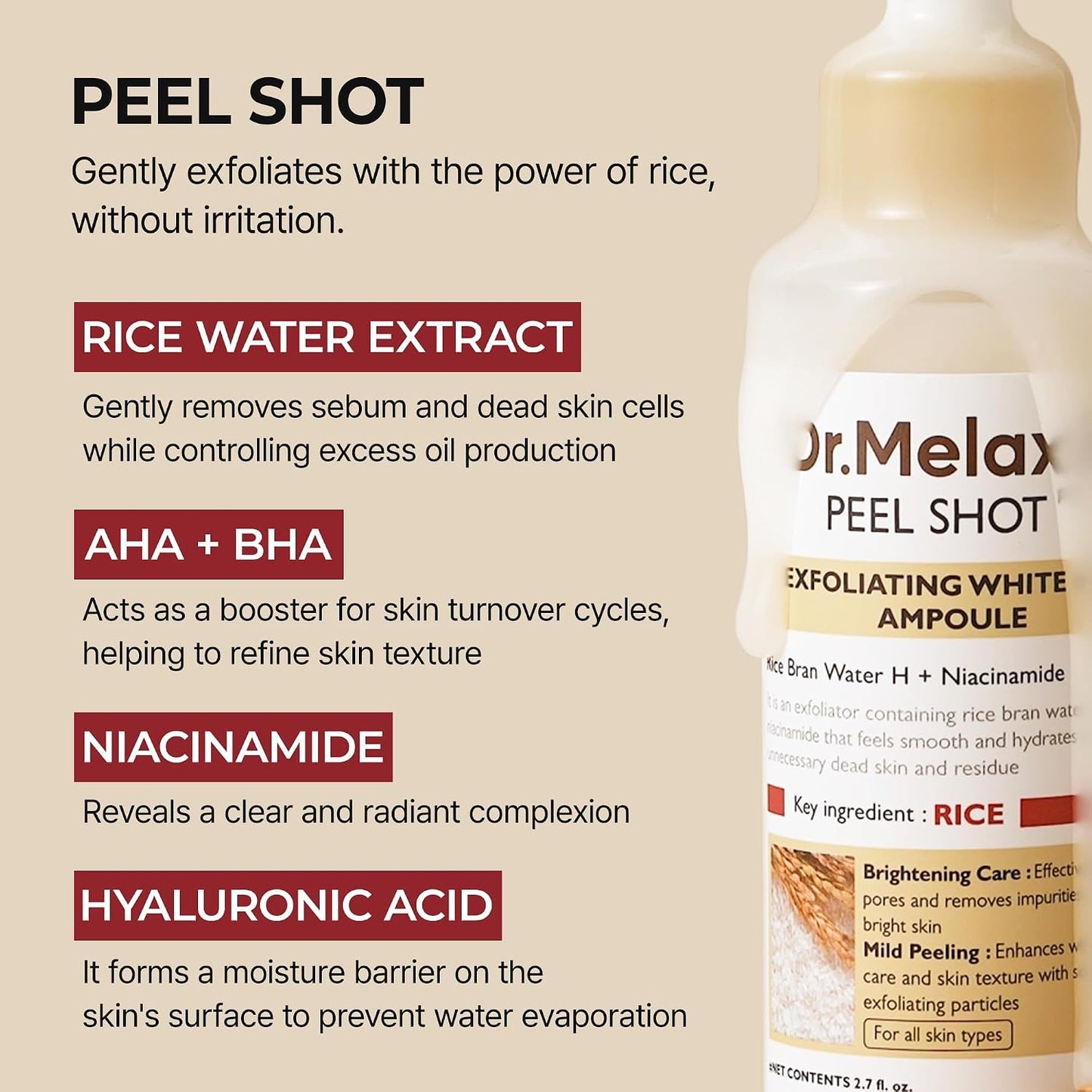 Dr.Melaxin Peel Shot Glow White Rice Peeling Ampoule