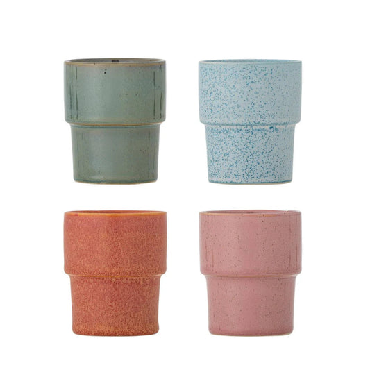 Bloomingville Ewan Cup Rose Stoneware Set Of 4