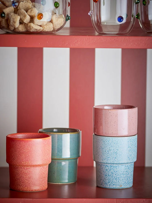 Bloomingville Ewan Cup Rose Stoneware Set Of 4
