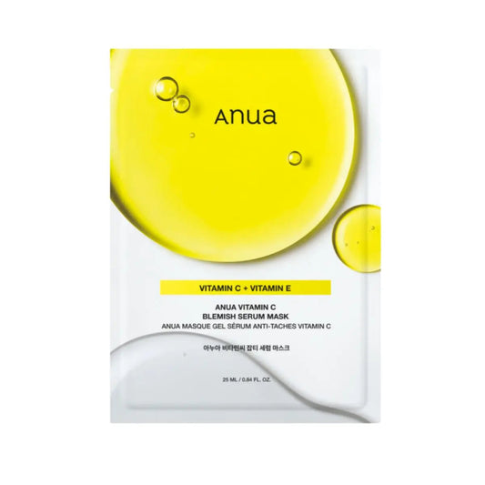 Anua Vitamin C + Vitamin E skincare mask packaging on a white background