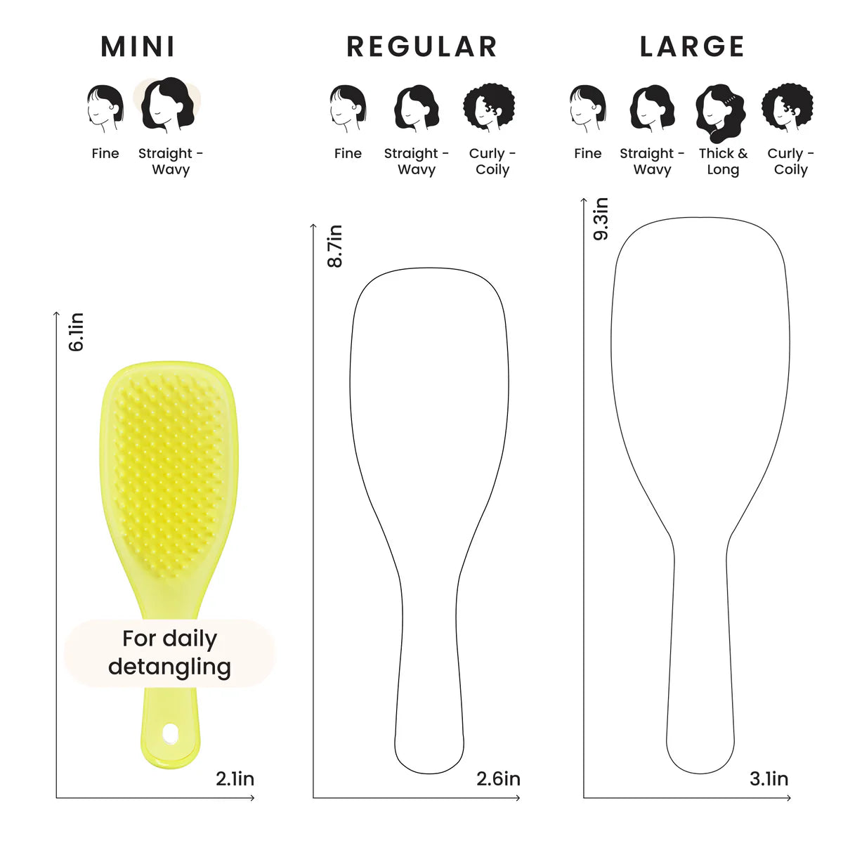 Tangle Teezer Mini Detangler Hair Brush for Straight & Curly Hair