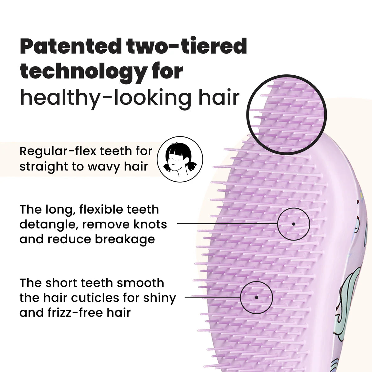 Tangle Teezer Kids Gentle Detangling Mini Hair Brush Printed Edition