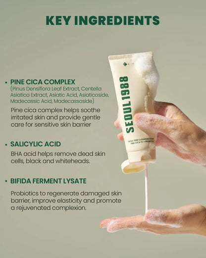 K-SECRET SEOUL 1988 Cleansing Foam Pine Cica 1% + Probiotics