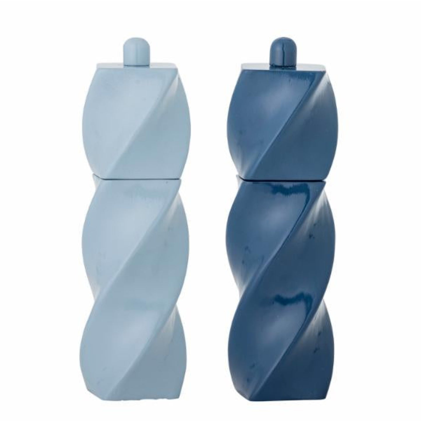 Bloomingville Riley Salt & Pepper Mill Blue Rubberwood Set of 2