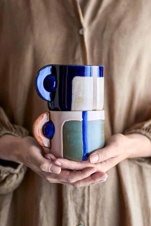 Bloomingville Bolivia Cup Multi Stoneware Set Of 2