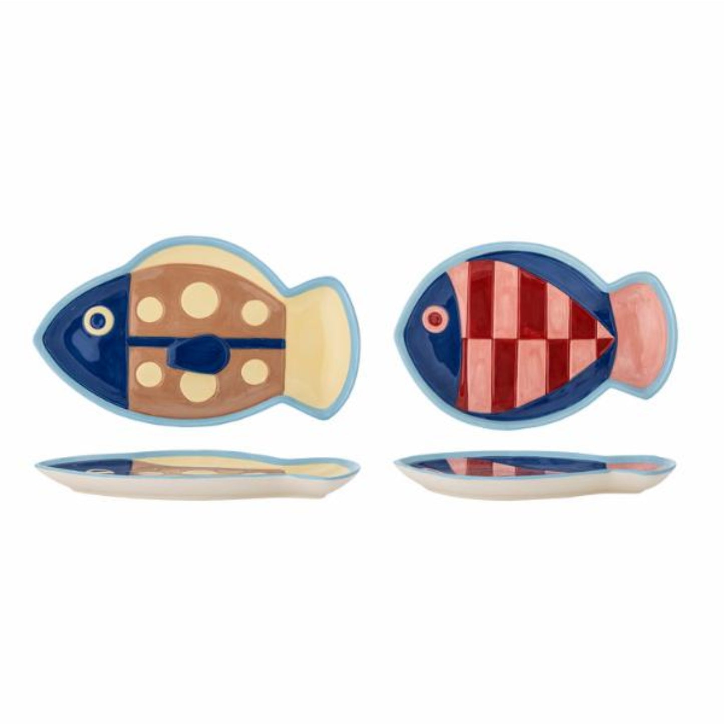 Bloomingville Willy Plate Multi Stoneware Set Of 2