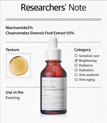 Mary & May Niacinamide + Chaenomeles Sinensis Serum
