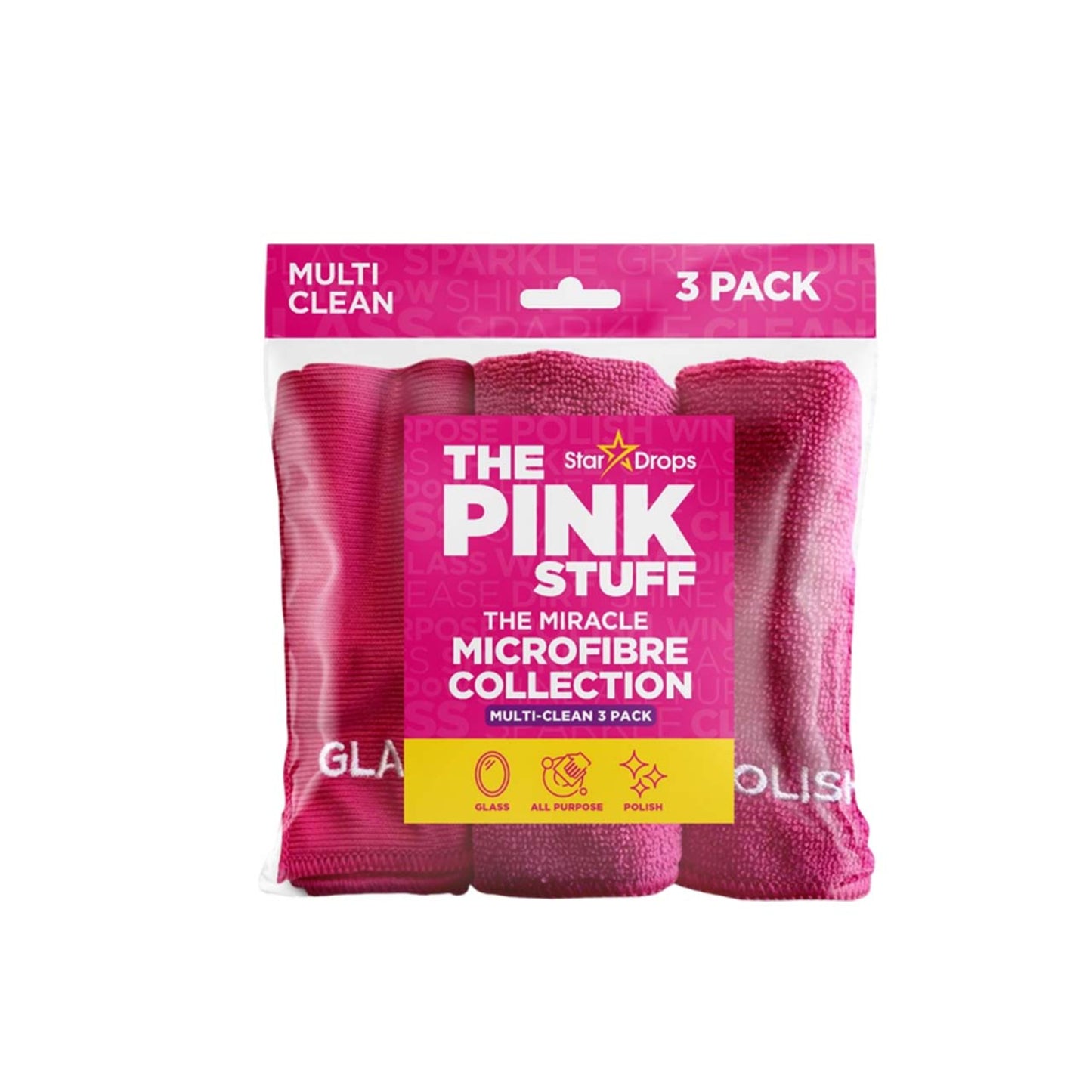 The Pink Stuff The Miracle Microfibre Collection Multi-Clean 3 Pack